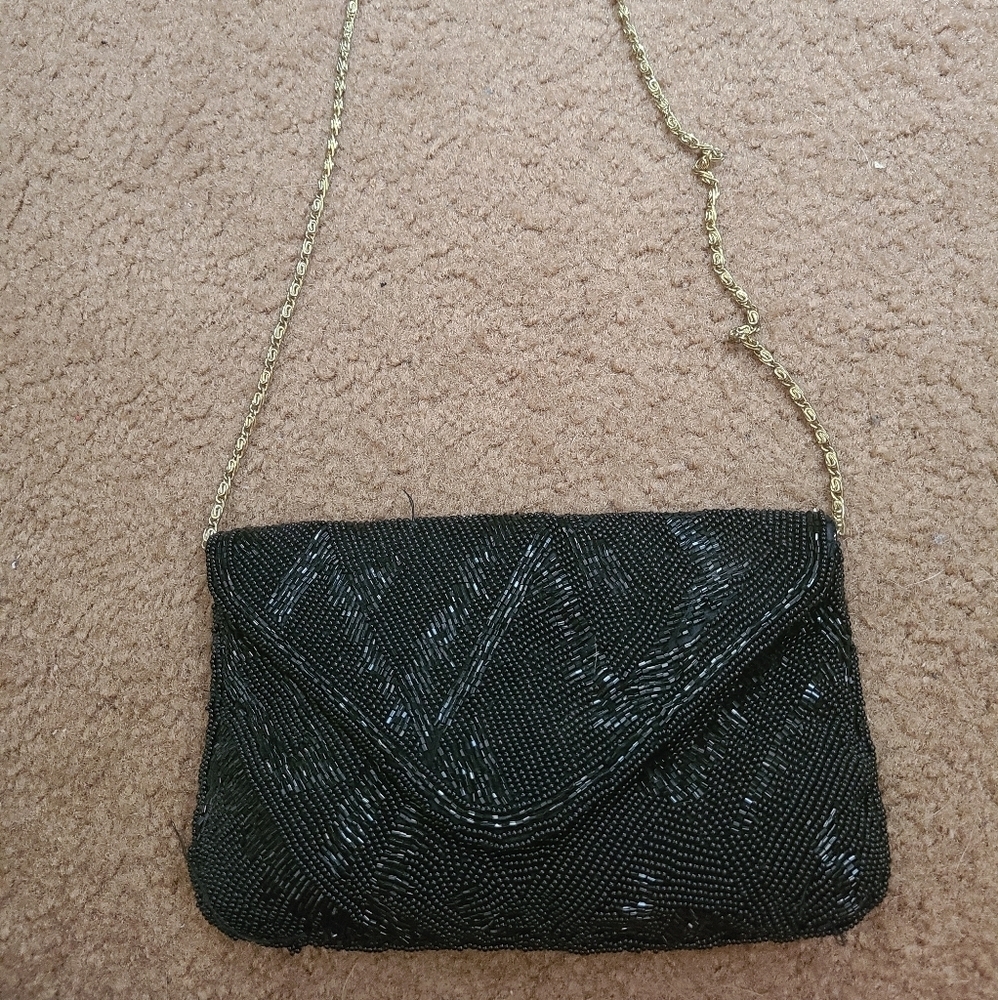 Never used black beaded evening bag Hp🔥🔥🔥🔥